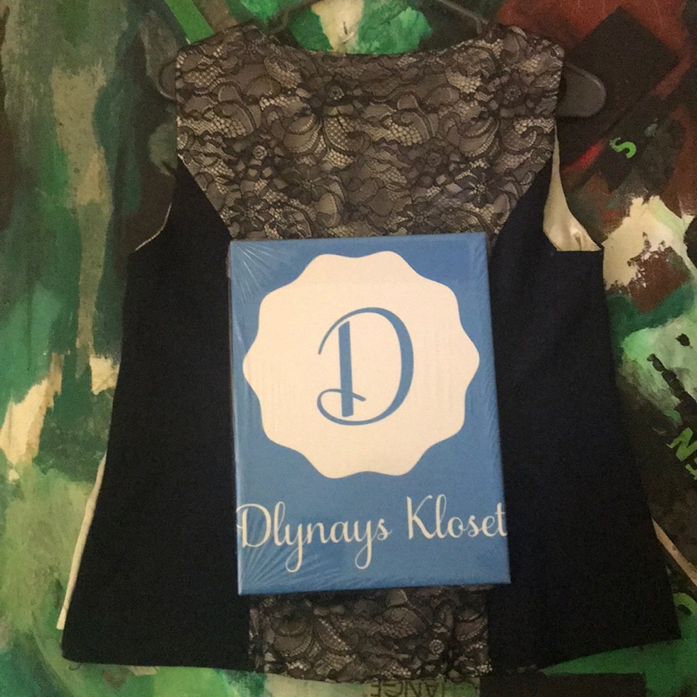 Jack and Ginger Lace Front Blue Blouse